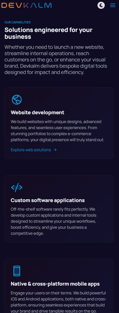 Devkalm company website - Image 4